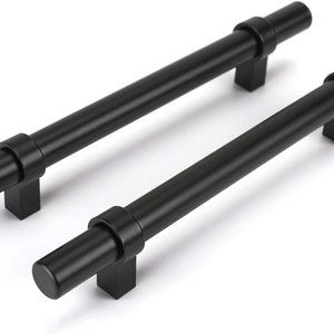 6" Black Cabinet Handles - 2pk